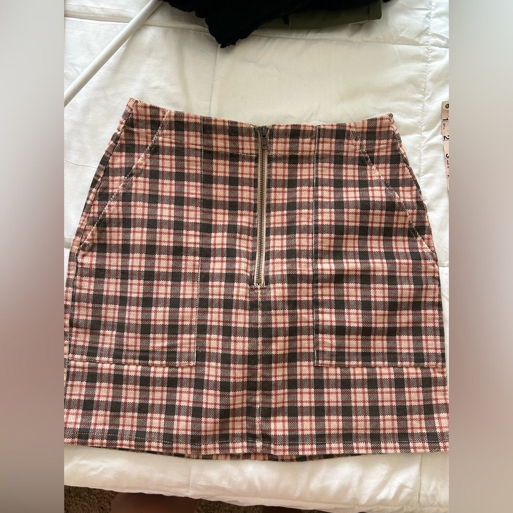 Plaid corduroy mini
